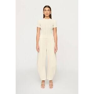 Clea Apollo Barrel Leg Trouser Pant in Butter S